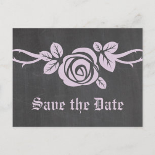 Faire-part Carte postale "Lilac Rose Chalkboard" pour annonce