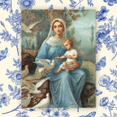 Faire-part Carte postale Madonna bleu