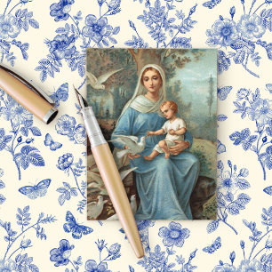 Faire-part Carte postale Madonna bleu