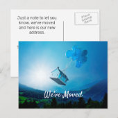 Faire-part Carte postale maison ballon changement d'adresse (Devant / Derrière)