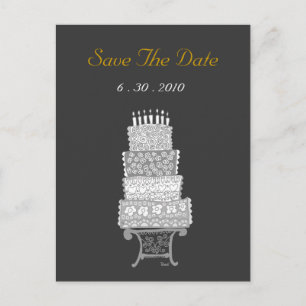 Faire-part Carte Postale Mariage Gâteau de Mariage Classique