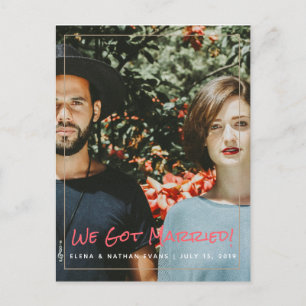 Faire-part Carte postale Mariage "Nous nous sommes mariés"