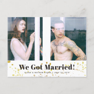 Faire-part Carte postale Mariage "Nous nous sommes mariés"