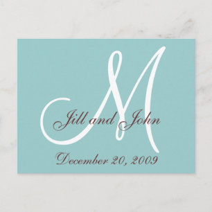 Faire-part Carte postale mariage Robin Oeuf Bleu Brown