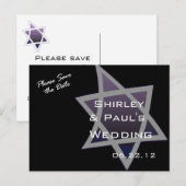 Faire-part Carte postale Mariage Star of David (Devant / Derrière)