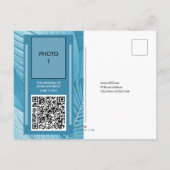 Faire-part Carte postale Mariage Turquoise Tropical (Dos)