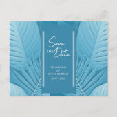 Faire-part Carte postale Mariage Turquoise Tropical (Devant)