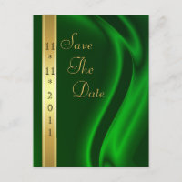 Carte postale Marquis Green Silk Gold Save The Dat