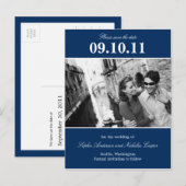 Faire-part Carte postale mémorable de rappel gras (Navy) (Devant / Derrière)