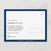 Faire-part Carte postale mémorable de rappel gras (Navy) (Dos)