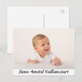 Faire-part Carte postale Merci bébé (Devant / Derrière)