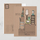 Faire-part carte postale mobile personnalisable (Devant / Derrière)