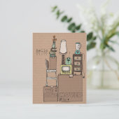 Faire-part carte postale mobile personnalisable (Debout devant)