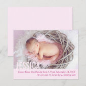 Faire-part Carte postale moderne d'annonce de naissance de bé (Devant / Derrière)