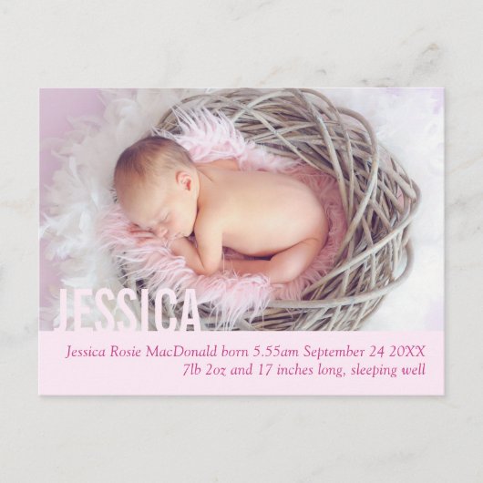 Faire-part Carte postale moderne d'annonce de naissance de bé (Devant)