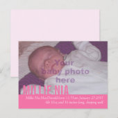 Faire-part Carte postale moderne d'annonce de naissance de bé (Devant / Derrière)