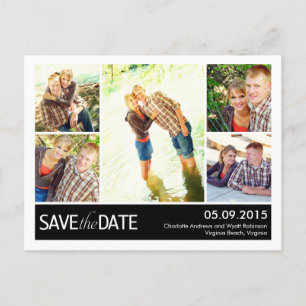 Faire-part Carte postale moderne de collage pour annoncer la