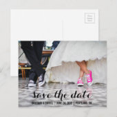 Faire-part Carte postale moderne de fiançailles 'Sauver la da (Devant / Derrière)