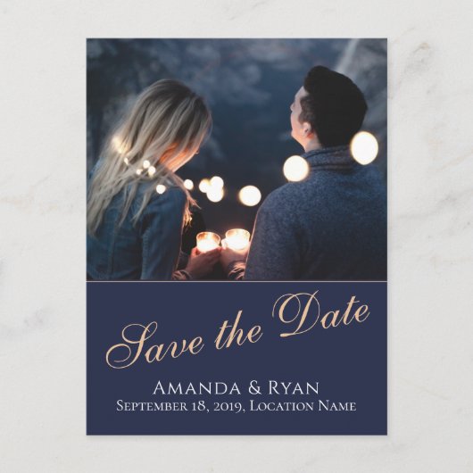 Faire-part Carte postale moderne de mariage "Save the Date" p (Devant)