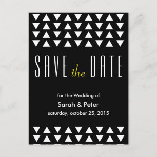 Faire-part Carte postale moderne de mariage Triangles pour an