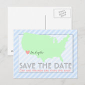 Faire-part Carte postale moderne de sauvegarde de date (Devant / Derrière)