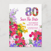 Faire-part Carte postale moderne de Save The Date pour le 80e (Devant)