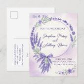 Faire-part Carte postale moderne de typographie à la lavande  (Devant / Derrière)