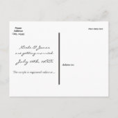 Faire-part Carte postale moderne géométrique noir blanc et or (Dos)