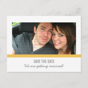 Faire-part Carte postale moderne jaune pour annoncer votre ma