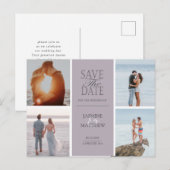 Faire-part carte postale moderne pastel pour annoncer la date (Devant / Derrière)