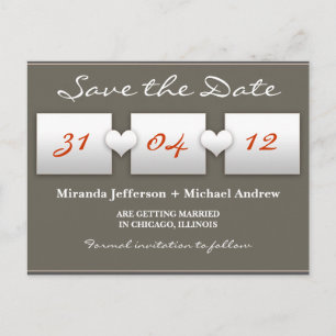 Faire-part carte postale moderne pour annoncer la date de mar