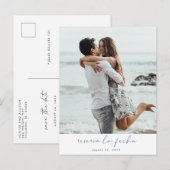 Faire-part Carte postale moderne pour annoncer la date de vot (Devant / Derrière)