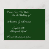 Faire-part Carte postale Monogram Green Artistic Save The Dat (Dos)