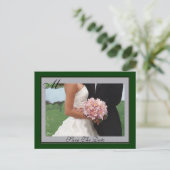 Faire-part Carte postale Monogram Green Artistic Save The Dat (Debout devant)