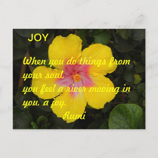 Faire-part Carte postale motivationnelle JOY Fleur tropicale  (Devant)