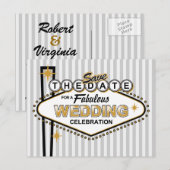 Faire-part Carte postale MST de mariage à Las Vegas (Devant / Derrière)