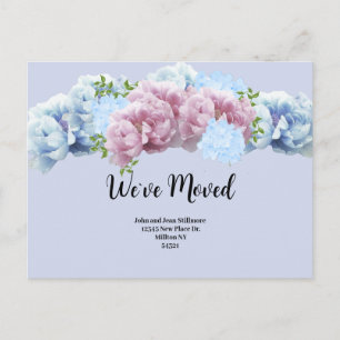 Faire-part Carte postale : Nous avons déménagé Floral