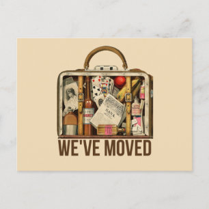 Faire-part Carte postale Nous avons déménagé une vieille vali
