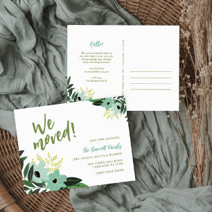 Faire-part Carte postale Nouvelle Adresse Fleurie Tropicale