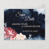 Faire-part Carte postale 'Nuit étoilée florale' pour annoncer (Devant)