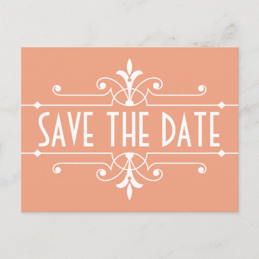 Faire-part Carte postale Orange Fancy Ornamental Save the Dat (Devant)