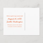 Faire-part Carte postale Orange Simple Chevron Save the Date (Dos)