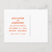 Faire-part Carte postale Orange Simple Deco Chic Save the Dat (Dos)