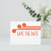 Faire-part Carte postale Orange Simple Deco Chic Save the Dat (Debout devant)