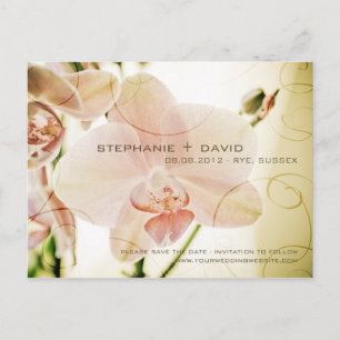 Faire-part Carte postale "Orchidée rose" pour annoncer une da