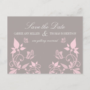 Faire-part Carte postale papillon floral pour annoncer votre