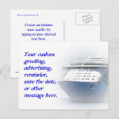 Faire-part Carte postale personnalisée de bateau de croisière (Devant / Derrière)