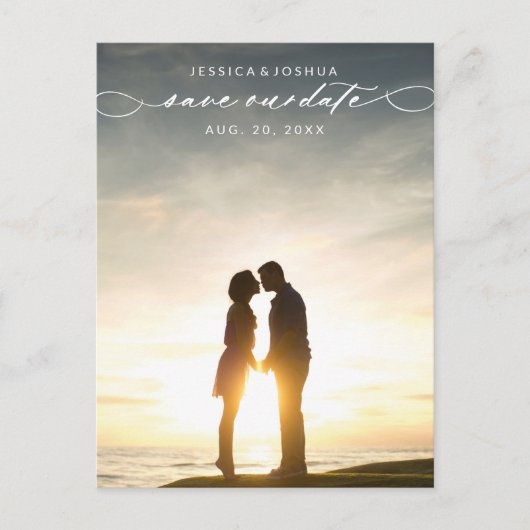 Faire-part Carte postale photo avec texte 'Sauver la date' (Devant)