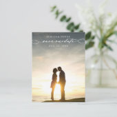 Faire-part Carte postale photo avec texte 'Sauver la date' (Debout devant)