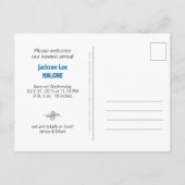 Faire-part Carte postale photo Baby BOY (Dos)